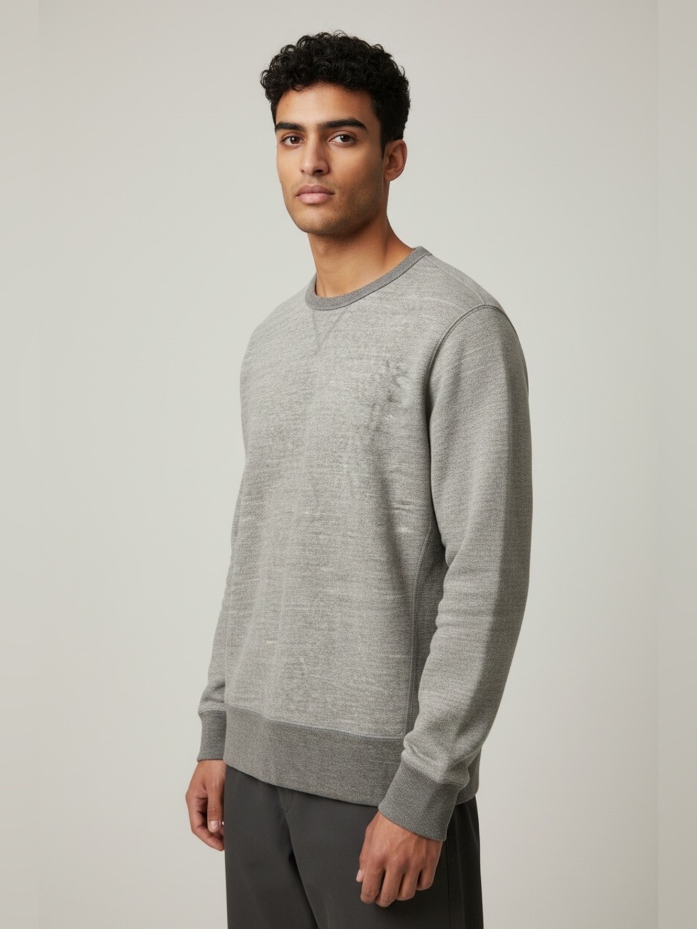 NWT American Eagle AE 77 Pullover Crew neck Men's Sweater Light Gray/gray Smal